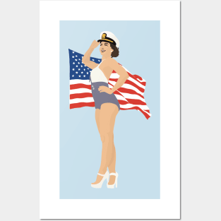 4th of July Vintage Patriotic - Minimalistic Pinup Posters and Art